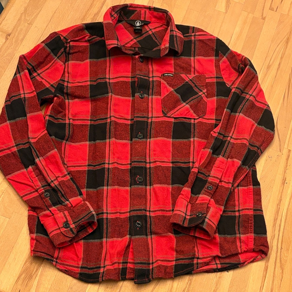 Red Volcom Boys Button up.